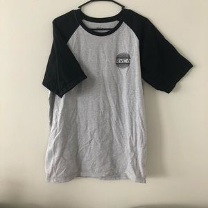 Grey RVCA baseball T-shirt